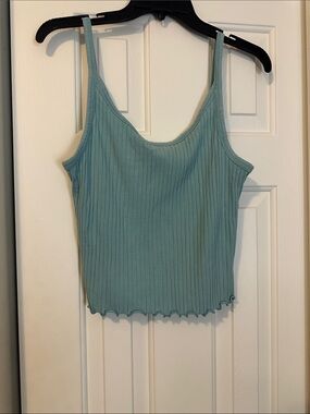 Old Navy Ribbed Scoop-Neck Tank in Light Teal